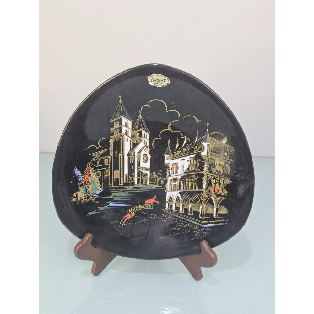 Longwy Enamel Plate Echternach France Triangular